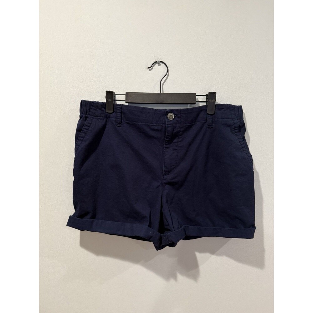 Old Navy Everyday Shorts Womens Large Navy Cotton Chino Stretch Travel Minimal